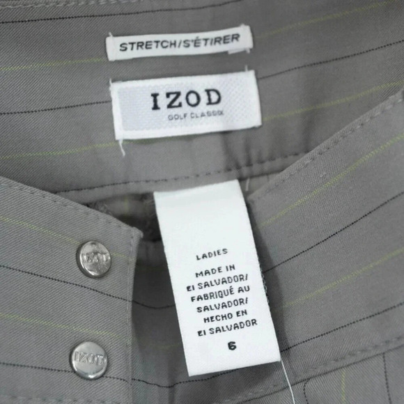 Izod Women's  Golf Classix Stretch Gray pinstripe Pants | 6 NWT - Picture 6 of 9